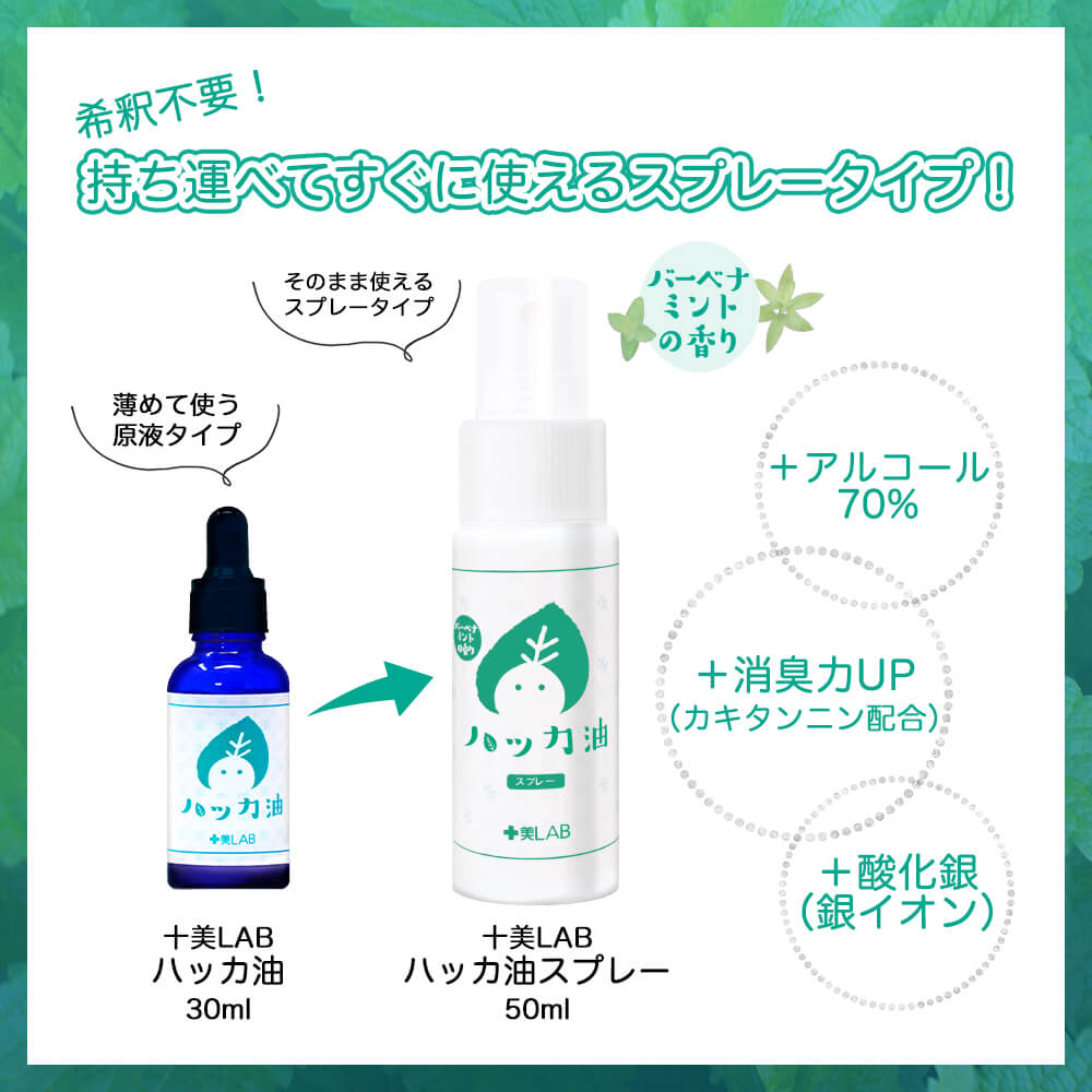 2wayworld Online Store 十美lab ハッカ油スプレー バーベナミント 50ml