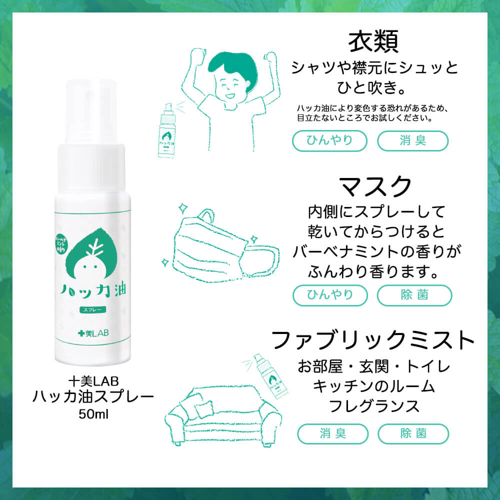 十美LAB・ハッカ油スプレー バーベナミント 50ml 3本セット